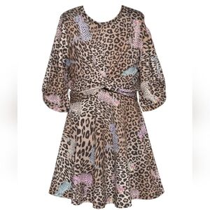 Hannah Banana Cheetah Print Dress with Twist Front...Size 12
